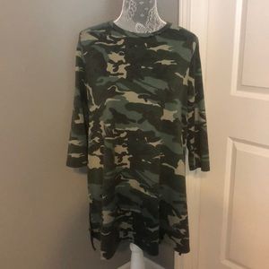 Camo tunic style top